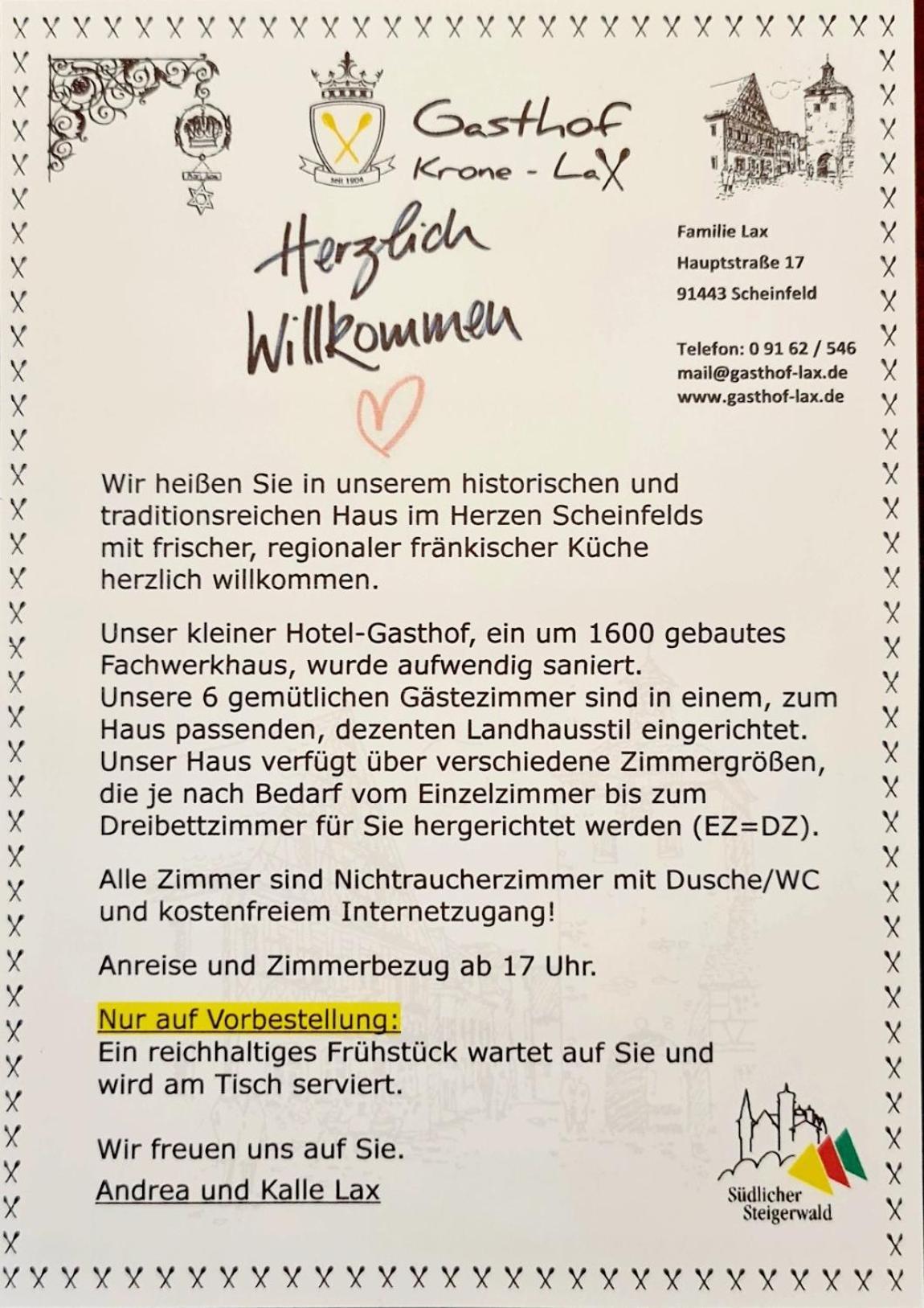 Hotel-Gasthof Krone-Lax Scheinfeld المظهر الخارجي الصورة